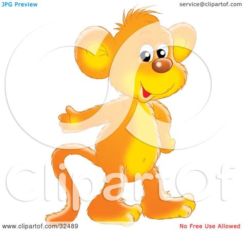 Clipart Illustration Of A Friendly Orange Monkey Smiling At The Viewer