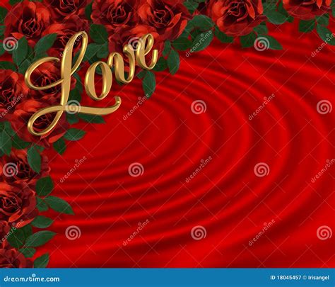 Valentine Border Romantic Red Roses Stock Illustration Illustration Of Marriage Digital 18045457