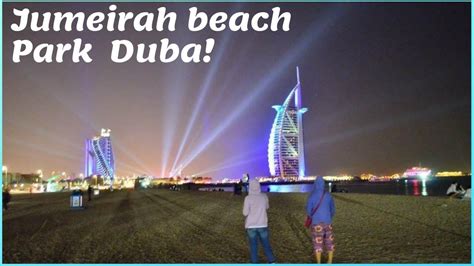 Jumeirah Beach Park At Night Dubai Uae Youtube