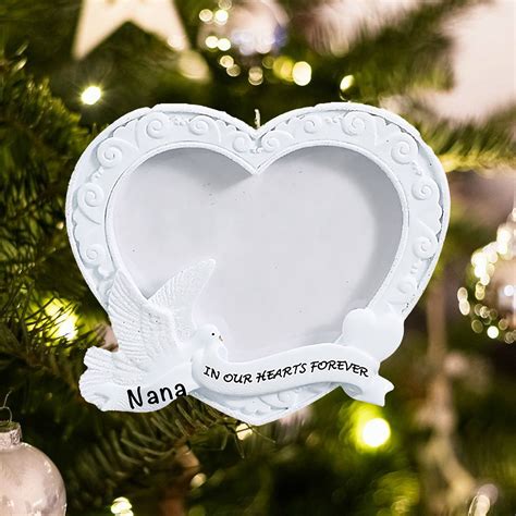In Our Hearts Forever Memorial Photo Frame Personalized Ornament