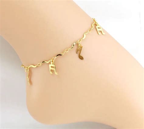 Music Gold Anklet Leg Bracelet Foot Jewelry Ankle Bracelet De Cheville