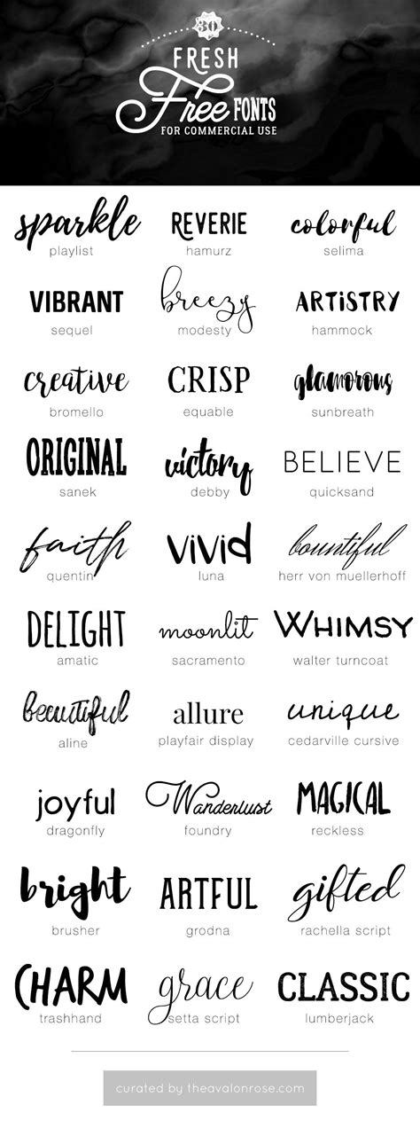Fresh Free Fonts For Commercial Use Avalon Rose Design