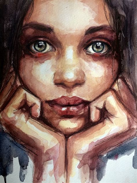 Acrylic Portraits Watercolor Style Kara Bullock Art Watercolor Face