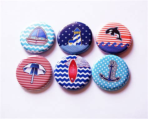 Nautical Magnets Beach Magnets Magnets Magnet Set Fridge Etsy
