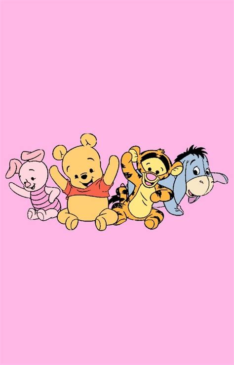 Winnie The Pooh Tigger And Friends On A Pink Background Wallpaper