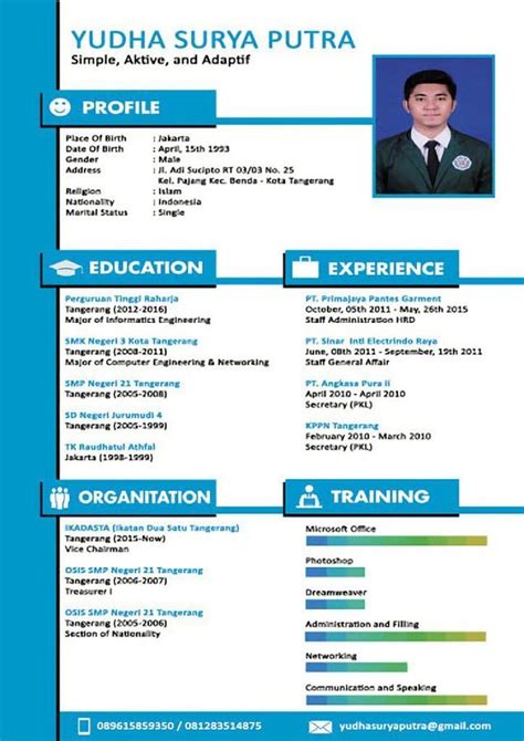 Bagi sebuah perusahaan, curriculum vitae (cv) memiliki itulah sebabnya, meskipun bagi banyak orang cv bukan hal yang asing, contoh cv yang baik dan mampu menarik perhatian perusahaan. Download Template Cv Menarik Bahasa Indonesia ...