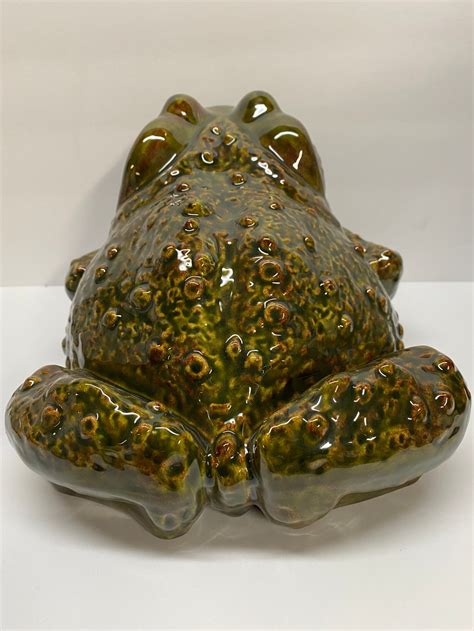 One Of A Kind Medium Large Handmade Glazed Ceramic Frog Etsy