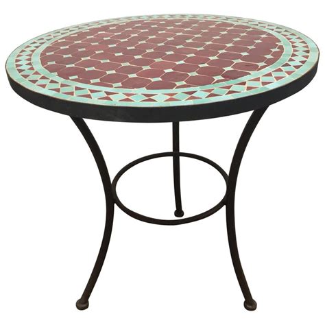 Moroccan Round Mosaic Tile Bistro Table Indoor Or Outdoor At 1stdibs