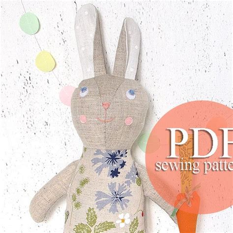 Stuffed Toy Bunny Pdf Sewing Pattern Easter Bunny Rabbit Etsy