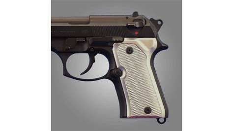 Hogue Beretta 92 Handgun Grip Compact Checkered Aluminum Brushed