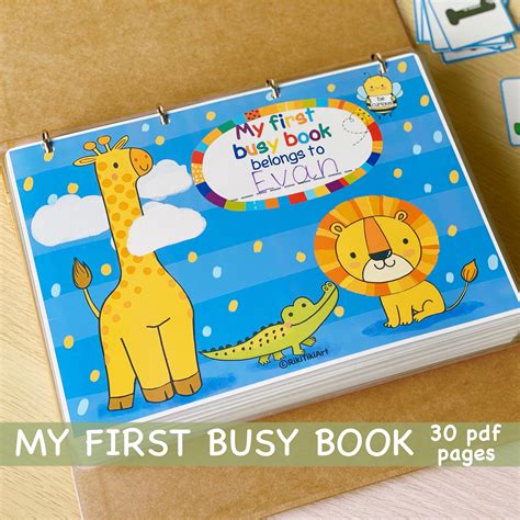 Personalized Toddler Busy Book Printable Preschool Activities Etsy