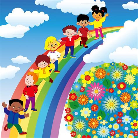 Kids In The Clouds Rainbow Background Kids In The Clouds Rainbow