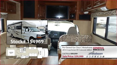 Sold Used Gas Class C Motorhome For Sale 2014 Coachmen Concord 280le