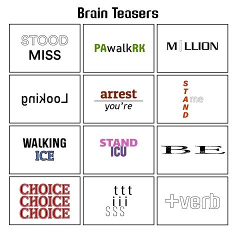Printable Brain Teasers Puzzle Worksheet Easy Brain Teasers Logic