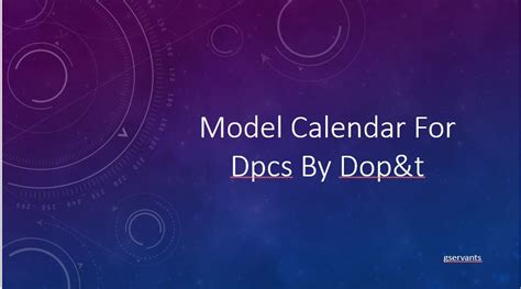 Model Calendar For Dpcs By Dopandt