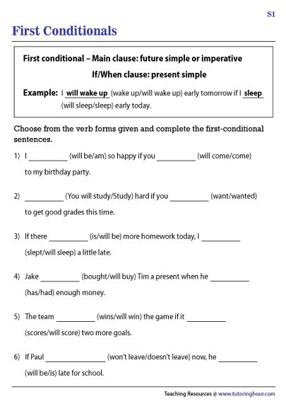 First Conditional Worksheets For Kids Thekidsworkshee