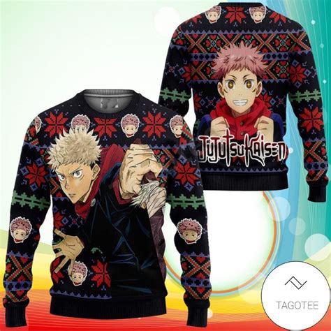Yuji Itadori Jujutsu Kaisen Anime Xmas Ugly Christmas Sweater Tagotee