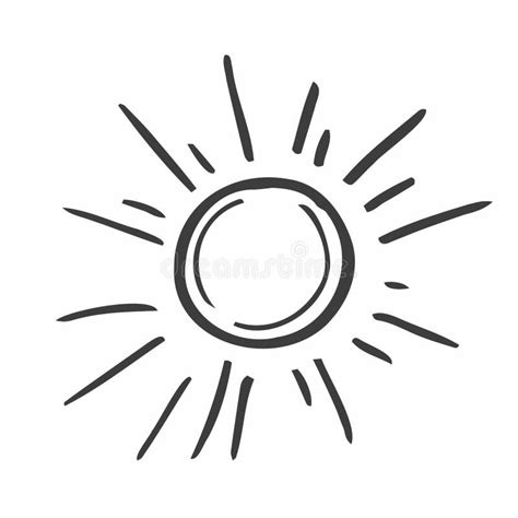Cute Cartoon Hand Drawn Sun Drawing Sweet Vector Black And White Sun