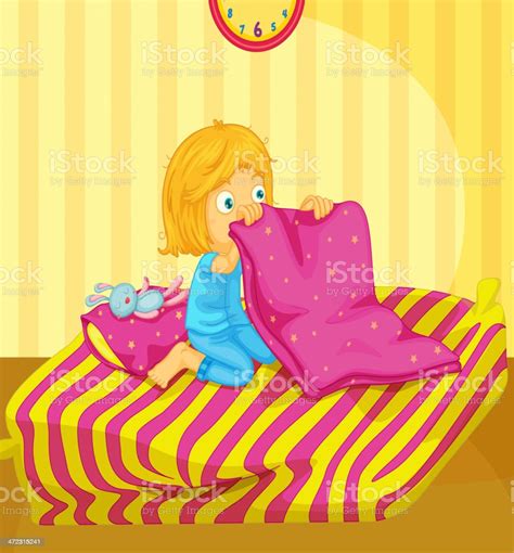 Girl Awake Stock Illustration Download Image Now Bed Furniture