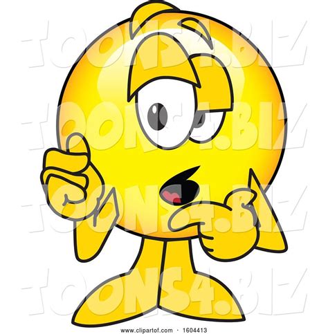 Vector Illustration Of A Cartoon Smiley Mascot Making Excuses By