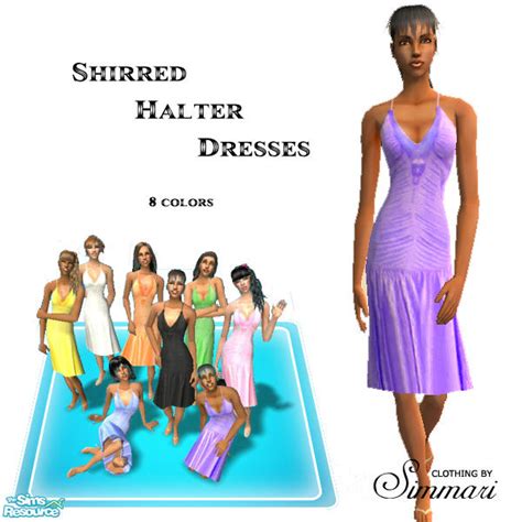 The Sims Resource Shirred Halter Dresses