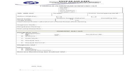 Contoh Form Konseling Gizi Rajal Pdf Document