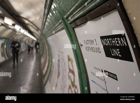 London Underground Tunnel Connecting Different Platforms Stock Photo