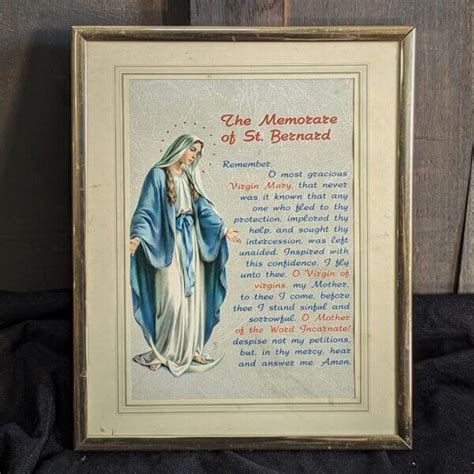 The Memorare Of St Bernard Framed Prayer To The Virgin Mary