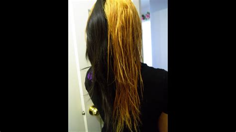 Typically, the ombre hair color transitions from dark to light, but we have seen the a dark ombre is normally seen with a chocolate to light brown, or black to red ombre. How to dye hair half black and half blonde - YouTube
