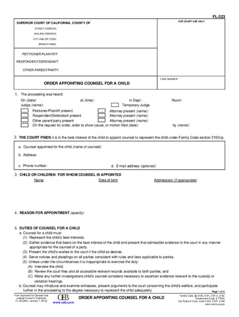 Fillable Online Fl 323 Fillable Editable And Saveable California Judicial Council Forms Fax