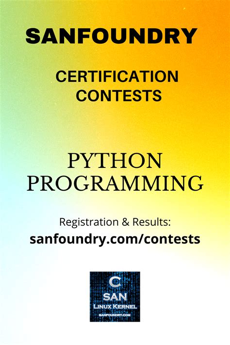 Python Programming Certification Contests Sanfoundry Rank Python