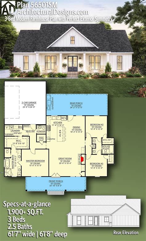 Introducing Architectural Designs 3 Bedroom Country Farmhouse Plan