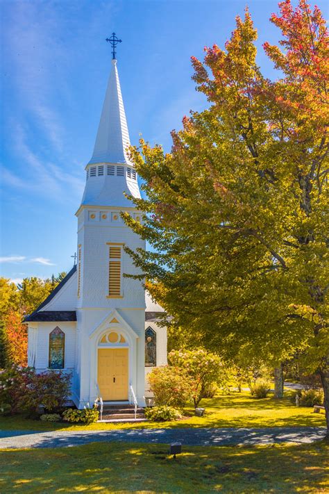 White Church In Autumn Free Stock Photo Public Domain Pictures