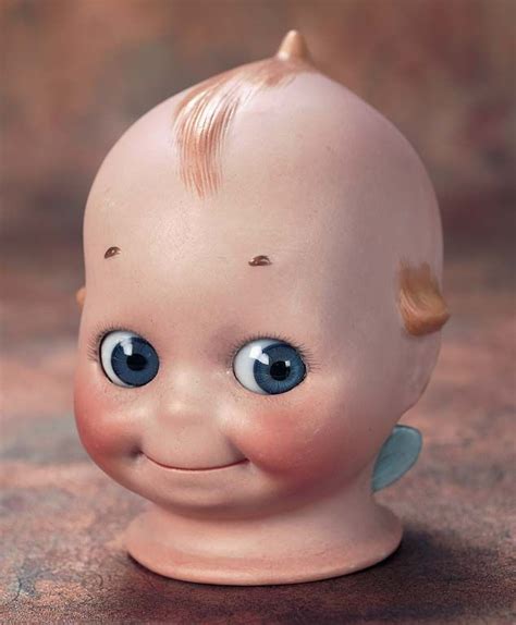 The Wee Ones 58 German Bisque Kewpie Doll Head With Glass