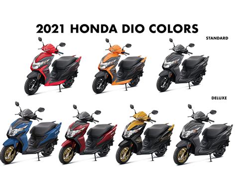 2021 Honda Dio Colors Red Blue Orange Yellow Grey Gaadikey