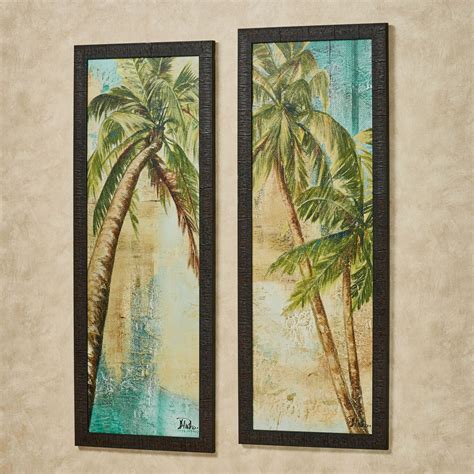 Beach Palm Tree Framed Wall Art Set