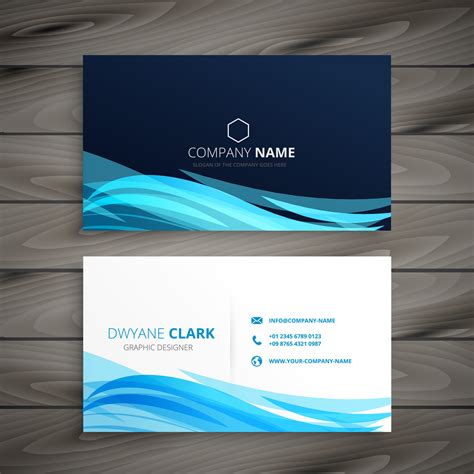 Abstract Blue Business Card Template Download Free Vector Art Stock