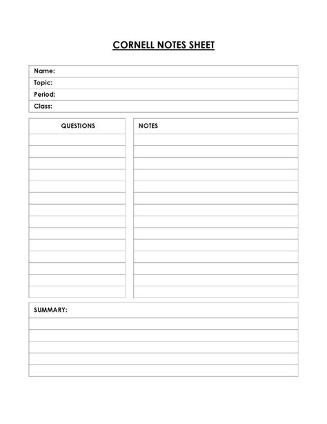64 Free Cornell Note Templates Note Taking Explained