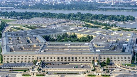 The Pentagon In Washington Dc With Potomac River In The Background