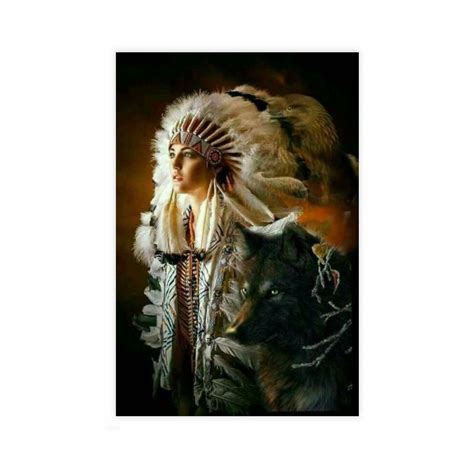 Native American Indian Girl Poster Indian Woman Indian Chief Hd Print