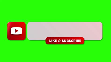 Animated Youtube Lower Third Banner With Like And Subscribe Green