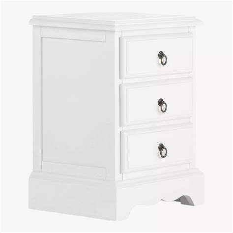 Romance True White 3 Drawer Bedside Table French Styleuk