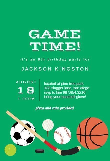 Sports Themed Invitation Template Multi Sports Sports And Games