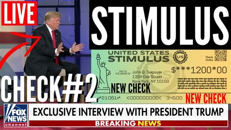 Trump Stimulus Interview Trump Executive Order Second Stimulus Check Confirmed Stimulus