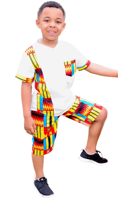 Buy Boy African Print Kente Kids Ankara Suit African Ghana Tribal