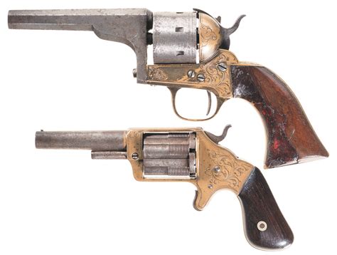 Two Engraved Antique Single Action Revolvers Rock Island Auction