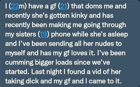 Pervconfession On Twitter His Girlfriend Makes Him Jerk To His Sister