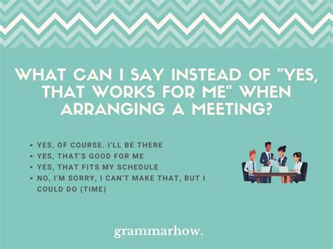 Yes That Works For Me 4 Formal Alternatives For Meetings
