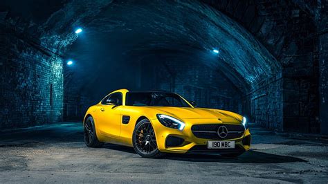 Hd Wallpaper Marcedes Amg Gts Car Cars Veiculos Yallow Mode Of