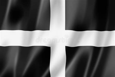 Cornwall Flag With The Seagulls In The Background England Stock Photo